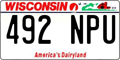 WI license plate 492NPU