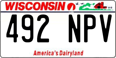 WI license plate 492NPV