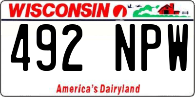 WI license plate 492NPW
