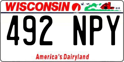 WI license plate 492NPY