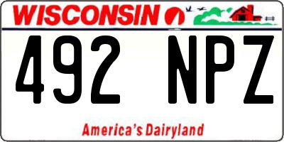 WI license plate 492NPZ