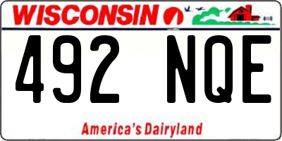 WI license plate 492NQE