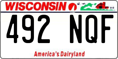 WI license plate 492NQF