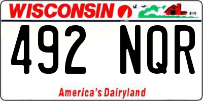 WI license plate 492NQR