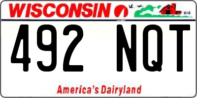 WI license plate 492NQT