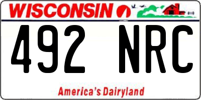 WI license plate 492NRC