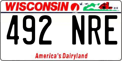 WI license plate 492NRE