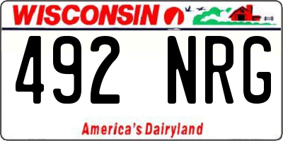 WI license plate 492NRG