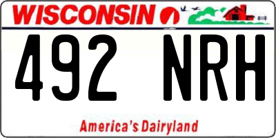 WI license plate 492NRH
