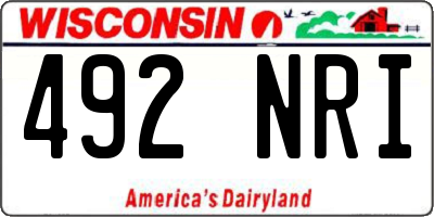 WI license plate 492NRI