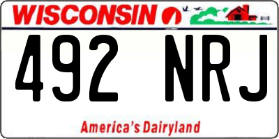 WI license plate 492NRJ