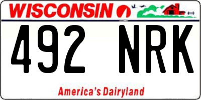 WI license plate 492NRK