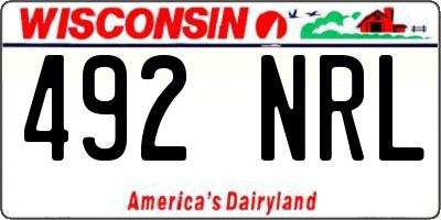 WI license plate 492NRL