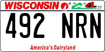 WI license plate 492NRN