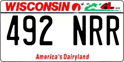 WI license plate 492NRR