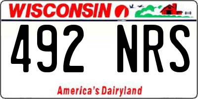 WI license plate 492NRS