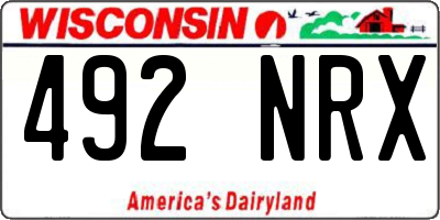 WI license plate 492NRX