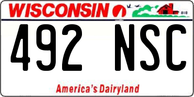 WI license plate 492NSC