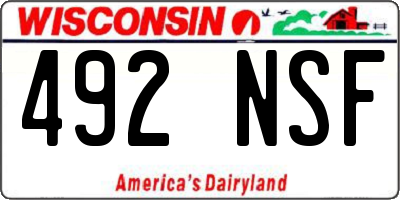 WI license plate 492NSF