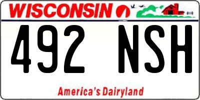 WI license plate 492NSH
