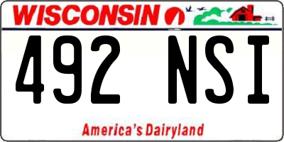 WI license plate 492NSI