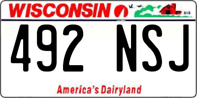 WI license plate 492NSJ