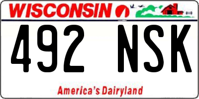 WI license plate 492NSK