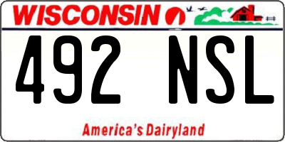 WI license plate 492NSL