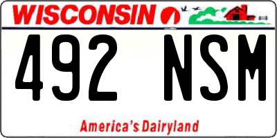WI license plate 492NSM