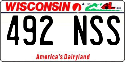 WI license plate 492NSS