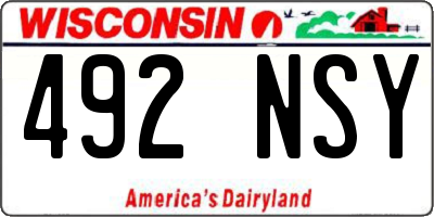 WI license plate 492NSY