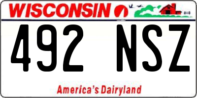 WI license plate 492NSZ