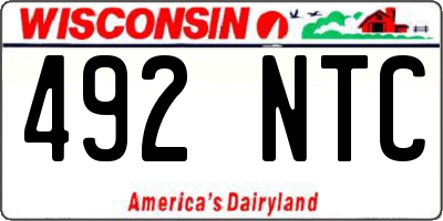 WI license plate 492NTC