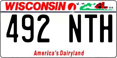 WI license plate 492NTH