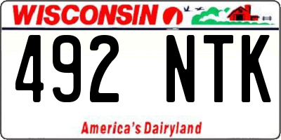 WI license plate 492NTK