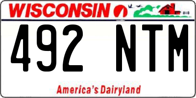 WI license plate 492NTM