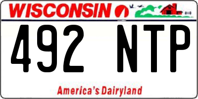 WI license plate 492NTP