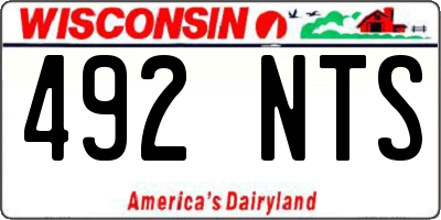 WI license plate 492NTS