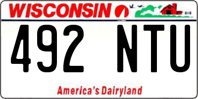 WI license plate 492NTU