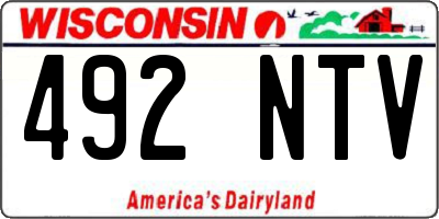 WI license plate 492NTV