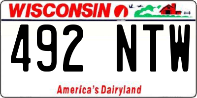 WI license plate 492NTW