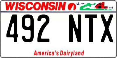 WI license plate 492NTX