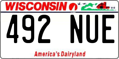 WI license plate 492NUE