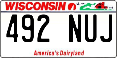 WI license plate 492NUJ