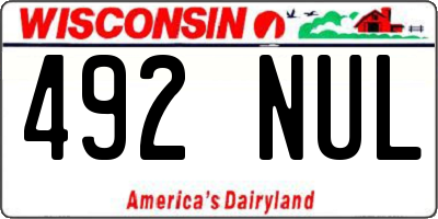 WI license plate 492NUL
