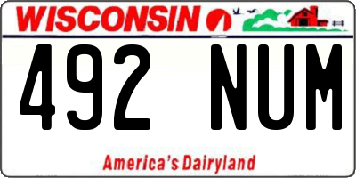 WI license plate 492NUM