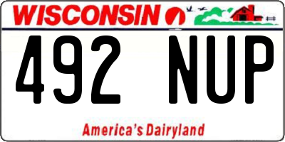 WI license plate 492NUP