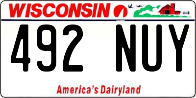 WI license plate 492NUY