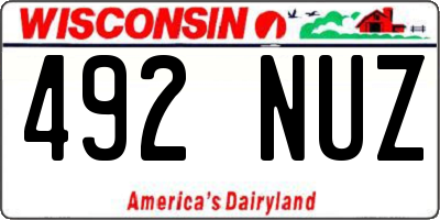 WI license plate 492NUZ