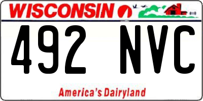 WI license plate 492NVC